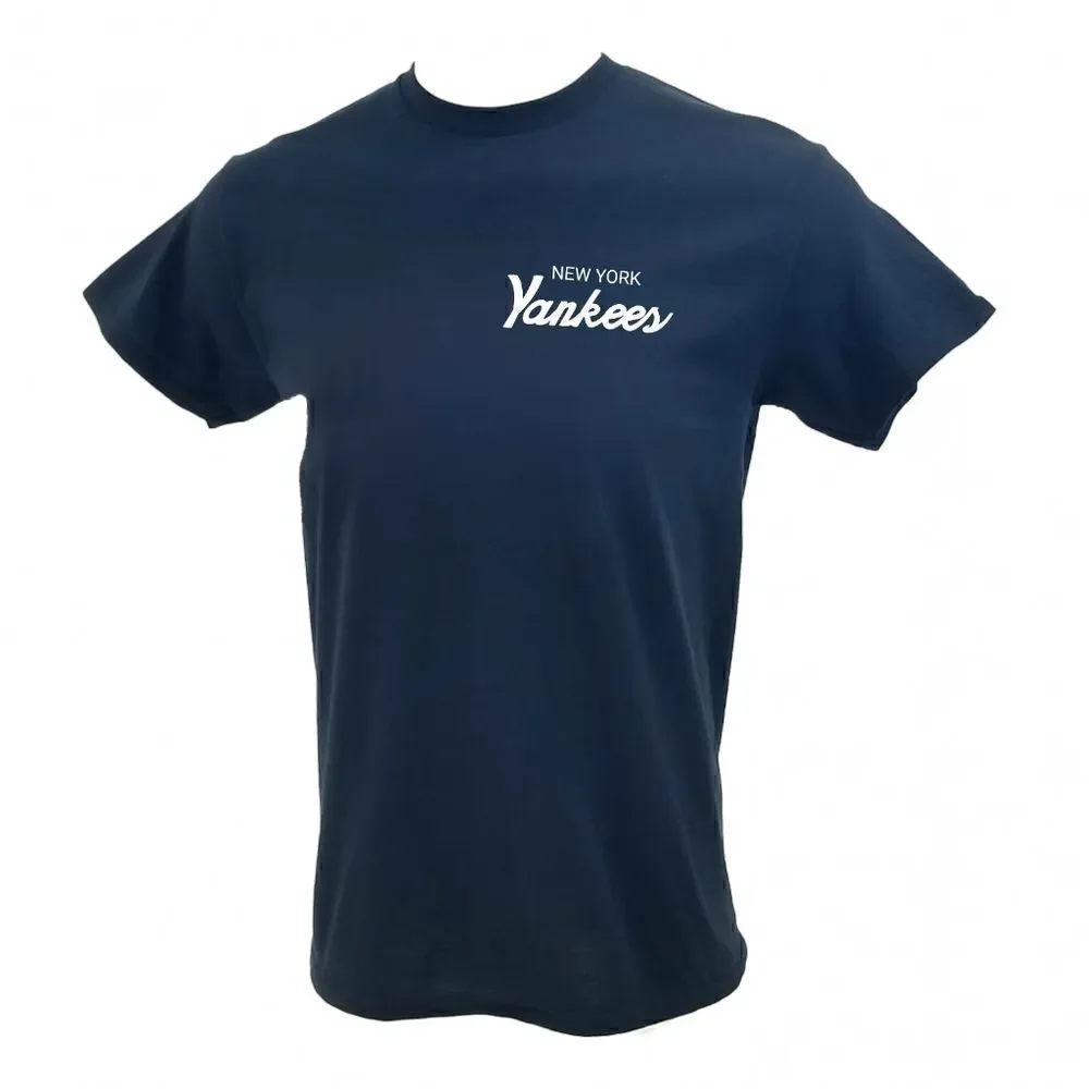NEW YORK YANKEES Double Script Retro Logo Black Vintage style Baseball Tee y2k - Picture 3 of 6